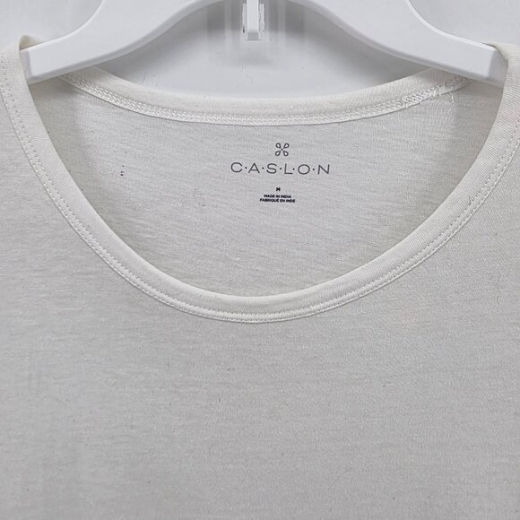 Caslon White Ruffle Hem T-Shirt – Size M – Short Sleeve Peplum Tee - Picture 2 of 6